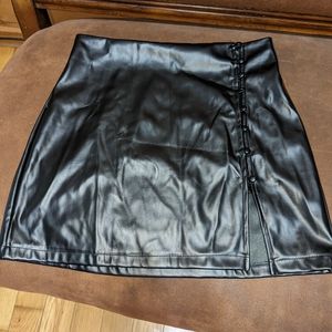 Sexy Faux Leather Skirt